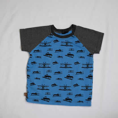 Tweedehands T-Shirt Blue Plane 92-98