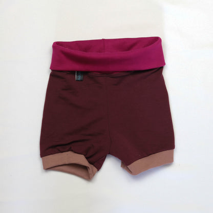 Foldover Shorts Aubergine