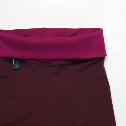 Foldover Shorts Aubergine