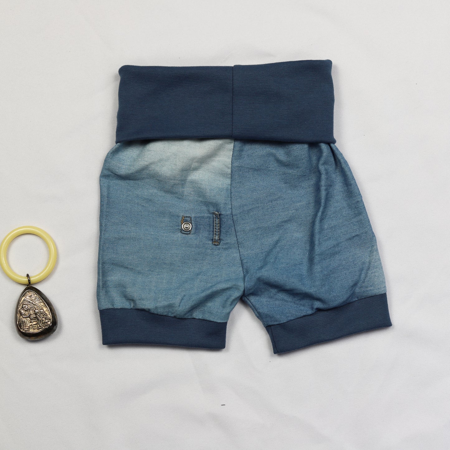 Vintage Denim Foldover Shorts 74-80