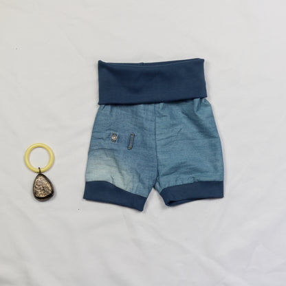 Vintage Denim Foldover Shorts 74-80